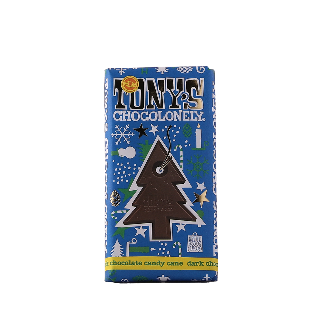 Tony's Chocolonely Dark Chocolate Bar with Candy Cane Food Blackhearts and Sparrows